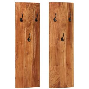 Vidaxl Canhões De Parede De Madeira Maciça De Acacia De 2 X 36 X 3 X 110 Cm