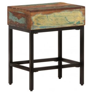 Vidaxl Mesa Auxiliar De Madeira Maciça Reciclada 40x30x51 Cm