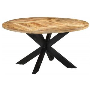 Vidaxl Mesa De Jantar De Madeira Maciça De Manga Sem Tratamento Ø150x76 Cm