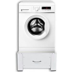 Vidaxl Suporte De Pedestal Para Máquina De Lavar Roupa Com Caixote Branco