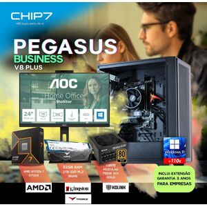 COMPUTADOR TRABALHO - Intel Ultra 5 245KF / GT 710 2GB DDR5 / 32GB RAM / 2TB SSD / Monitor AOC 24" 75HZ 24P3CW / Windows 11 Pro - CHIP7 Pegasus Business V8 PLUS Powered by ASUS