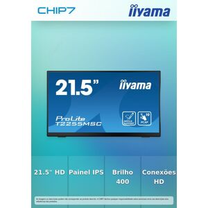 Iiyama Prolite T2255msc-B1 - Monitor Led - 21.5" - Ecrã De Toque - 1920 X 1080 Full Hd (1080p) @ 60 Hz - Ips - 400 Cd/m² - 1000:1 - 5 Ms - Hdmi, Displayport - Altifalantes - Preto Opaco