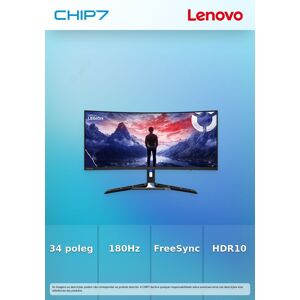 Lenovo Legion R34w-30 34 Inch, Uwqhd Gaming Monitor With Eyesafe (Va Panel, 180hz, 0.5 Mprt, Hdm 2.1(Tmds) , Dp, Freesync™, Hdr10, Integrated Speakers) - Tilt/lift/swivel Stand