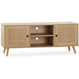 VS Venta-stock Móvel de TV Bella 2 Portas Cor Carvalho com vime Natural
