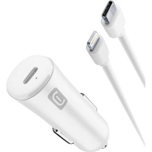 Cellular line Carregador Isqueiro Cellularline USB-C 20W + Cabo USB-C / Lightning Branco