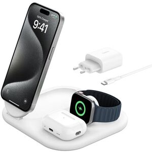 Belkin Base de Carregamento Wireless BoostCharge Magnetic 3-em-1 Qi2 15W - Branco
