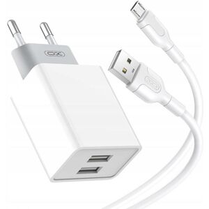 Carregador 2x USB + Cabo Micro USB (Branco) - XO