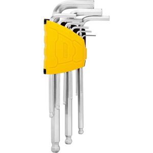 Conjuntos de 9x Chaves Hexagonais Longas 1,5-10mm (Prateado) - DELI