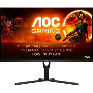 Monitor 31,5" G3 U32G3X/BK LED 4K Ultra HD (Preto/Vermelho) - AOC