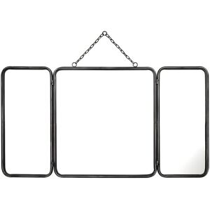 Vente-unique Espelho de barbeiro vintage de C. 60 x A. 112 cm cor cinza metalizado - CERRONE