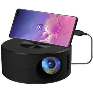 Mini Projetor de Vídeo Projetor Led Portátil com Telefone na Mesma Tela para Smartphones e Tablets Suporte para Energia Móvel Preto CHRONUS (Outlet Grade A)