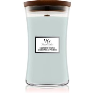Woodwick Sagewood & Seagrass vela perfumada com pavio de madeira 609 g. Sagewood & Seagrass