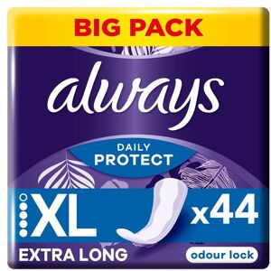 Always Dailies Long Plus Extra Protect Trosskydd Med Mild Doft 44 st