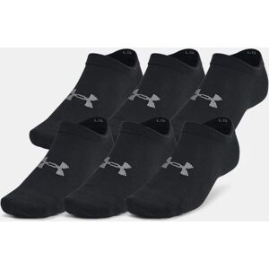 Unisex Under Armour Essential 6-Pack No-Show Socks Black / Black / Castlerock M