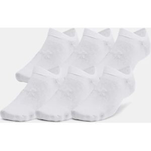 Unisex Under Armour Essential 6-Pack No-Show Socks White / White / Halo Gray XL