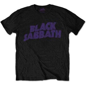 Black Sabbath: Unisex T-Shirt/Wavy Logo Vintage (Black) (X-Large)