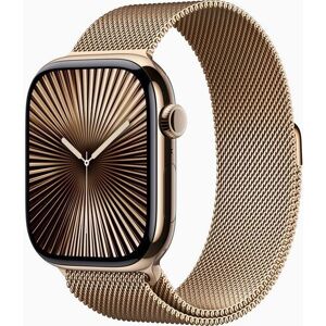 Apple Watch Series 10 Titan 46 mm (2024) GPS + Cellular guld Milanesisk loop M/L guld