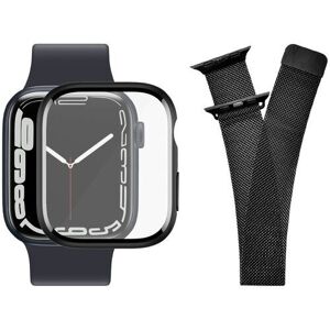 Rostfritt stål smartwatch armband & skärmskydd PanzerGlass™ Apple Watch 7/8/9 38/40/41 mm svart