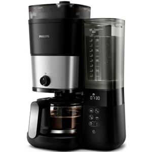 Philips Home HD7900/01 Kaffebryggare Svart, Silver Kapacitet Koppar=10 med kvarn, Timerfunktion, Varmhållningsfunktion