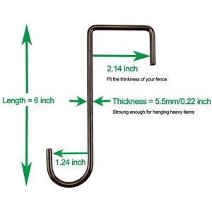 Fishine 8 st Järnstaketkrokar Uteplatsstaket Hängare för Hängande Växter Planteringskärl Fågelmatare Ljushängare