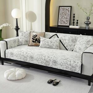 BC-Warm Home Ny Kinesisk Stil Fyrsäsongs Universell Chenille Soffdyna Halkfri Retro Premium Lätt Lyx Rak Rad Tre-Personers Soffdyna 70*70cm