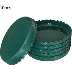 HOMEKA 10 st Plast blomkruka droppbrickor inomhus utomhus spets kreativa planteringsfat 21.5cm x 21.5cm x 2.6cm grön