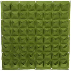 TOMTOP JMS 64 Fickor Vertikal Utomhus Trädgård Filt Växter Blomma Odlingspåse Vägghängande Planteringskärl (Grön) grön