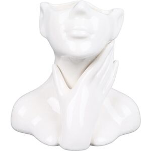 OutsideWorld Kvinnlig Ansiktsvas Nordisk Stil Elegant Blomvas Smidigt Keramisk Blomvas Dekoration för