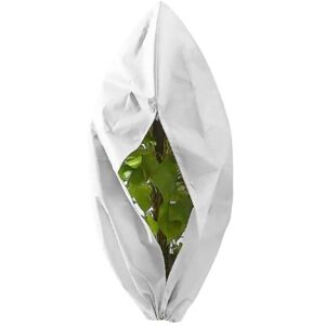 Hello Garden Växtskydd mot kyla Vinterväxtskydd Frostfilt med justerbar dragsko L vit