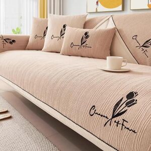 Your Warm Home Växtbroderi Sofföverdrag Damm Chenille Enfärgat Sofföverdrag för Vardagsrum Fyra Säsonger Universell Halkfri Soffkudde 70x210cm 1pcs