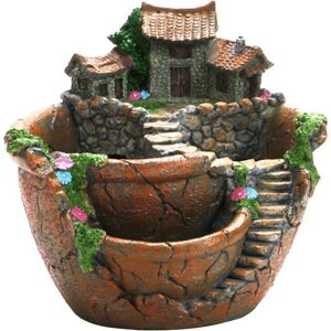 CosyHome Kruka för växter Suckulentkruka med Sött Hus Blomkorg Planteringskruka Trädgårdsdekoration orange