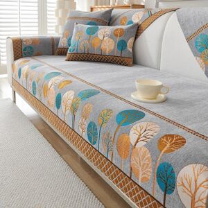 Your Warm Home Chenille Soffmatta Halkfri Enfärgad Soffa Fyra Säsonger Universellt Soffskydd Jacquard Kombination Överlägsen Kvalitet Soffkudde 70x150cm 1pc grå