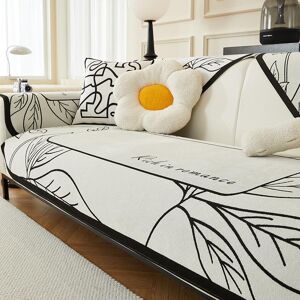 BC-Warm Home Nytt Franskt Chenille Jacquard Sofföverdrag Tyg Retro Sofffilt Fullt Överdrag Universellt Handduksöverdrag Dammtätt Soffkudde Rygg 70x70cm 1pcs svart