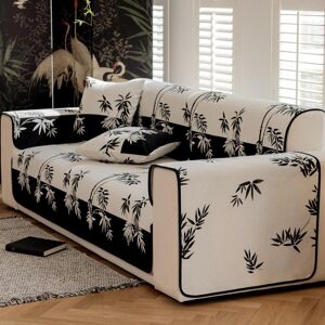 Your Warm Home Ny Kinesisk Stil Chenille Soffmatta Fyra Säsonger Universell Halkfri Soffmatta Bambu Jacquard Svart Kantband Tyg Sofföverdrag 90x70cm 1pcs