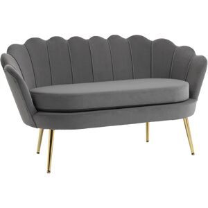 Tildasstore 2-sits tygsoffa elegant sammet 133x63x75 cm grå