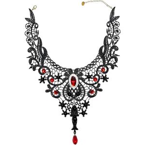 Svart spetshalsband steampunk vampyr choker punk viktoriansk kostymfest vintage bröllop bal halloween smycken för kvinnor flickor
