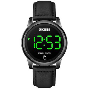 Skmei 1684 Läderklocka med pekskärm och Bluetooth, färg: Svart