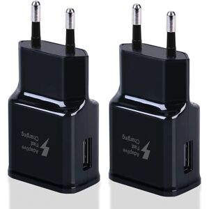 2-pack USB snabbladdningsadapter för Samsung S22 S21 S20 S10 S10e