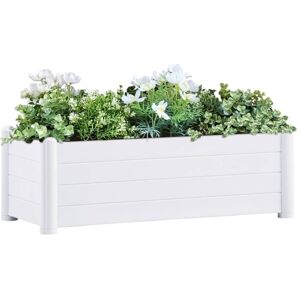 vidaXL Upphöjd odlingslåda PP vit 100x43x35 cm