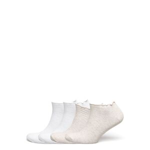 Sock Ankle 4 P Lettuce Edge Lingerie Socks Footies-ankle Socks White Lindex