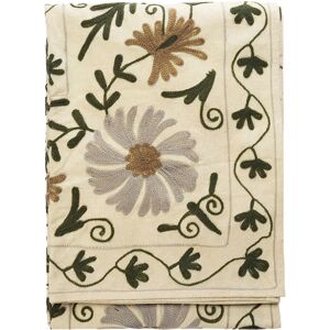 Madam Stoltz Suzani Pläd Broderad Grön/grå