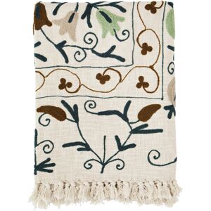 Madam Stoltz Suzani Pläd Offwhite/grön