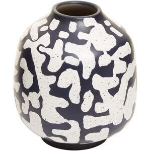 Ivy Bronx Aubryelle Eartheware Vase White;Dark Blue;White;Dark Blue 30cm H X 28cm W X 28cm D