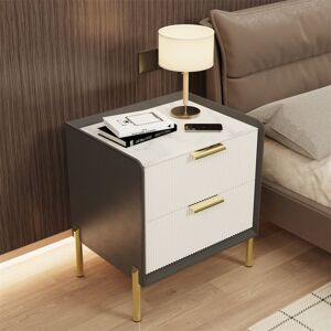 Fairmont Park Bekbele Solid + Manufactured Wood Bedside Table White;Grey 53cm H X 48.5cm W X 38.5cm D