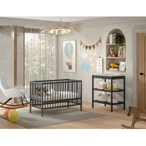 Vipack Dino 2 -Piece Nursery Furniture Set Black