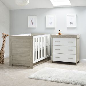 Obaby Nika 2 Piece Room Set & Underdrawer - Grey Wash and White Grey 70 x 140 cm