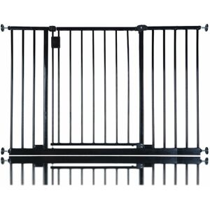 Latitude Run Extra Wide Hallway Dog Gate, Pressure Fit Pet Gate, Puppy Safety Barrier for Hallways and Wide Spaces, Easy Installation Black 109-115 cm