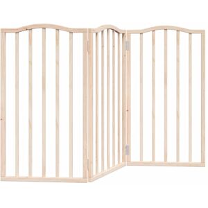 Archie & Oscar Dog Gate Foldable 3 Panels 150 Cm Poplar Wood Beige 90cm H x 150cm W x 2cm D