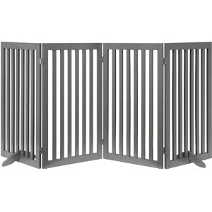 Blue Elephant Huxley Free Standing Pet Gate gray 91.44cm H x 203.2cm W x 1.8cm D