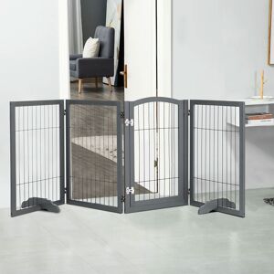 Archie & Oscar Freestanding Folding Pet Gate gray 80.0 H x 224.0 W x 1.8 D cm